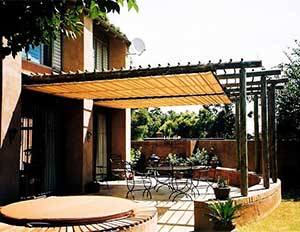 Pergola structure Poles with canvas patioshade